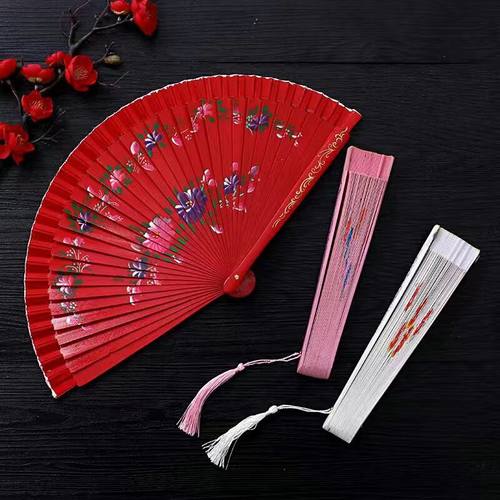 印花木质木折扇跳舞扇表演扇折扇