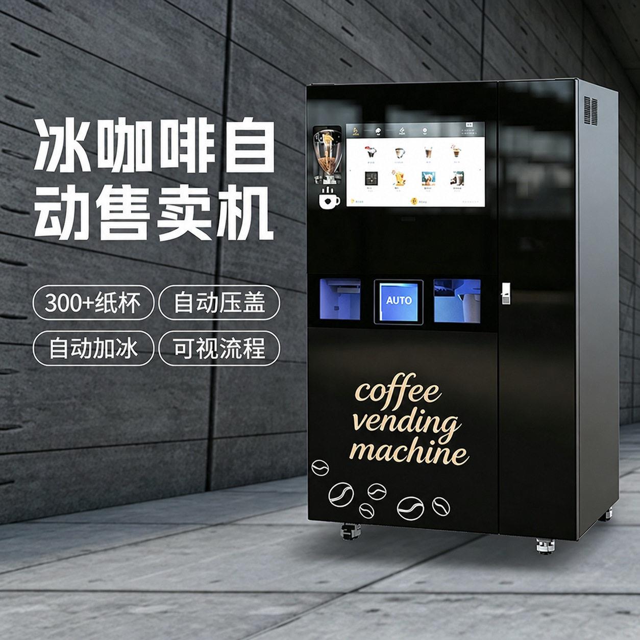 JK86无人咖啡机咖啡饮料一体机冰热双温免费智能缺料预警系统