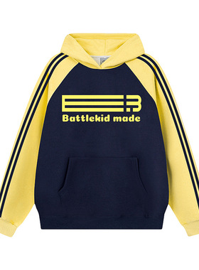 NTBF国潮美式复古条纹连帽卫衣2026年男女春季情侣款宽松帽衫外套