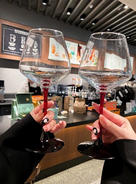 家用轻奢红酒杯套装高级水晶玻璃杯子葡萄酒杯勃艮第高脚杯醒酒器