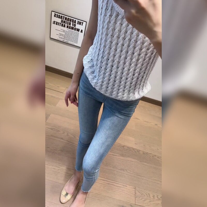 低腰修身显瘦弹力铅笔牛仔裤女