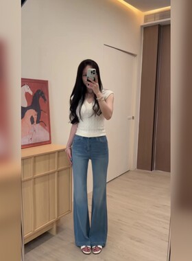 低腰微喇修身显瘦百搭舒适牛仔裤