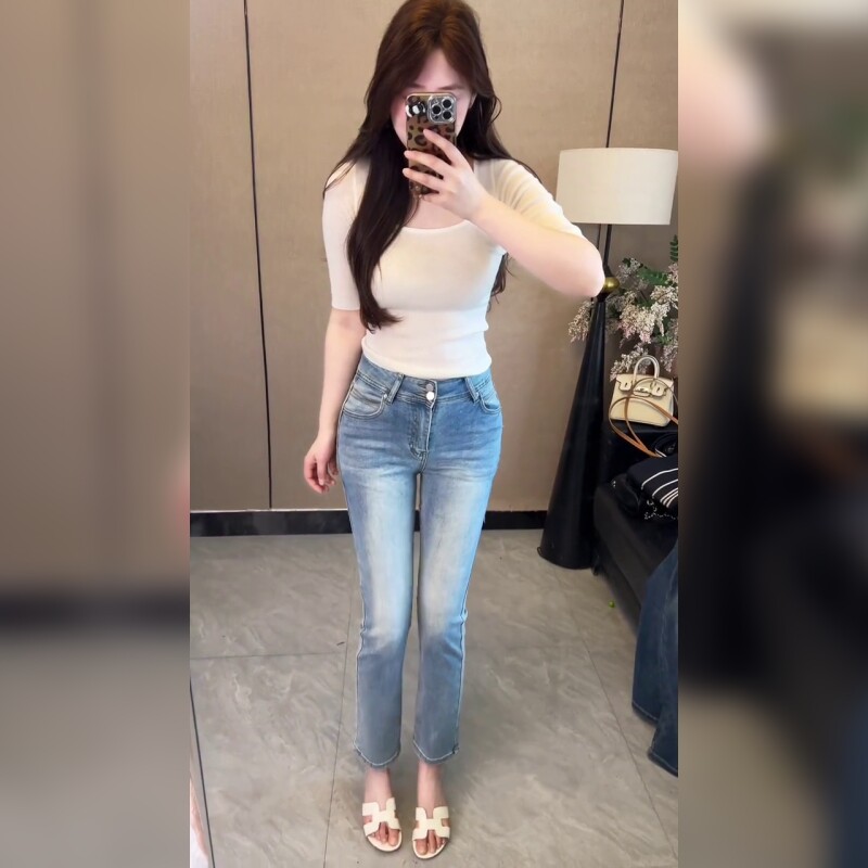 高腰显瘦修身铅笔牛仔裤女百搭