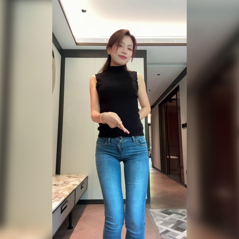 港味辣妹低腰显瘦铅笔牛仔裤