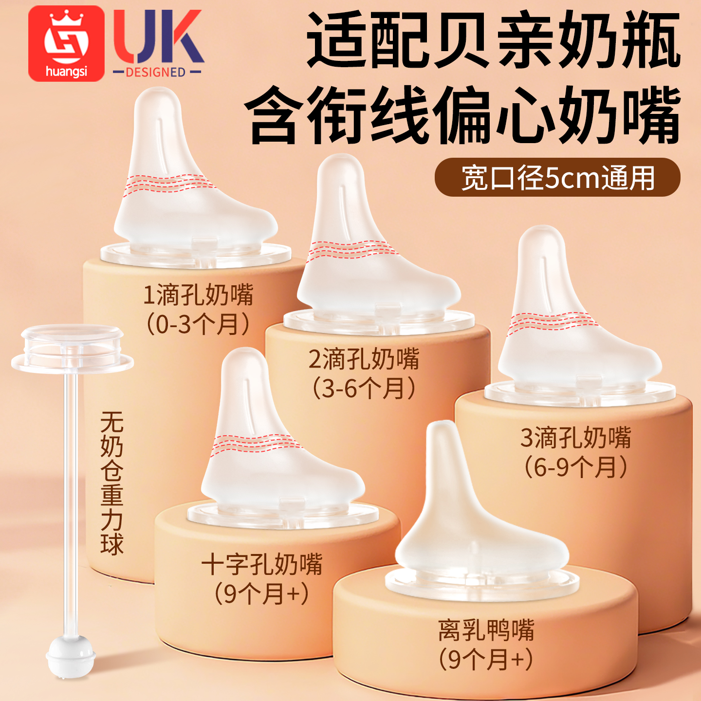 适配贝亲偏心奶嘴配件