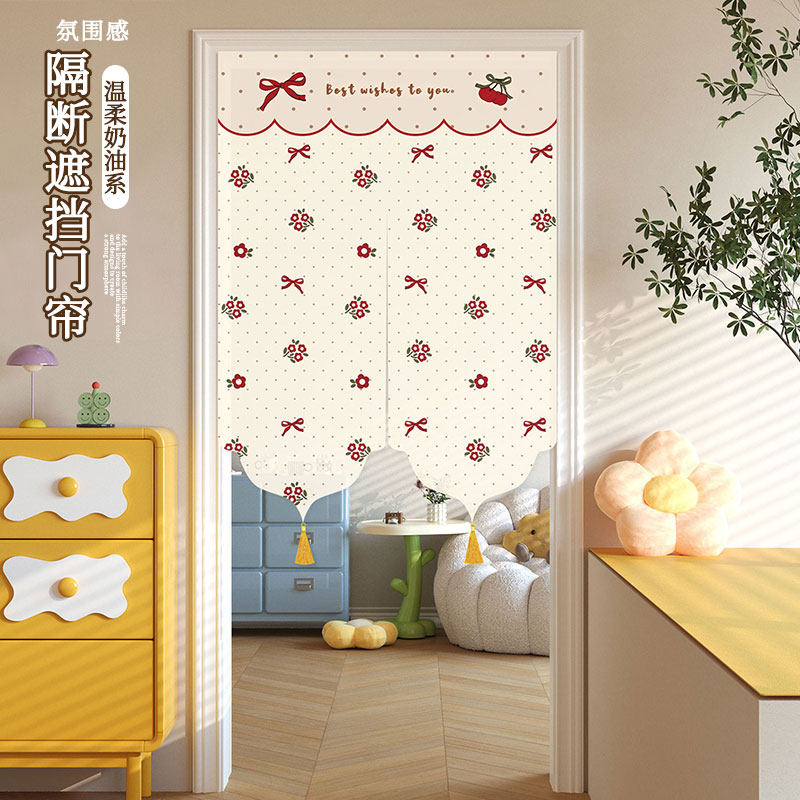 田园风新款异形纱帘门帘卧室半帘隔断帘厨房厕所卫生间遮挡帘子
