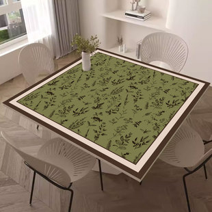 美式正方形桌垫高级感防水防油台面保护垫客厅小方桌茶几餐桌桌布