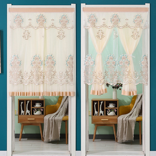 卧室门帘房间家用免打孔半帘隔断帘防蚊纱帘卫生间遮挡帘夏季新款