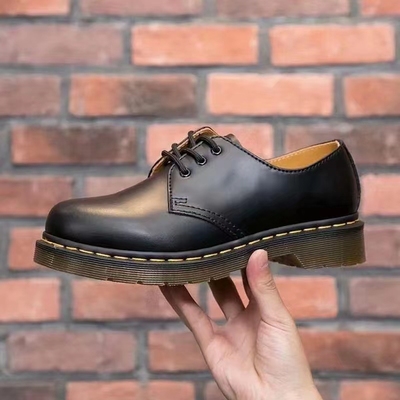 香港CPU.IT.LIN马丁靴黑色经典款1461浅口单鞋 真皮情侣鞋头层牛