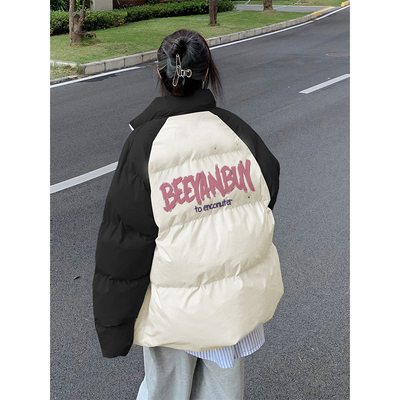 小个子插肩羽绒棉服女冬季