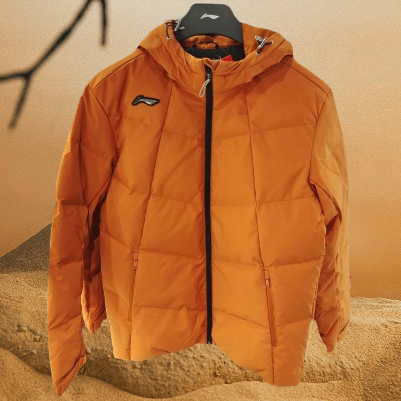 李宁短羽绒服冬季女士短款宽松型时尚连帽修身运动服AYMR031