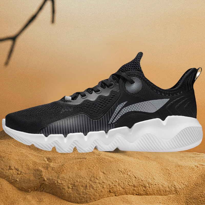 正品李宁男鞋22夏款轻便舒适网面透气时尚运动休闲板鞋AGLS023-1