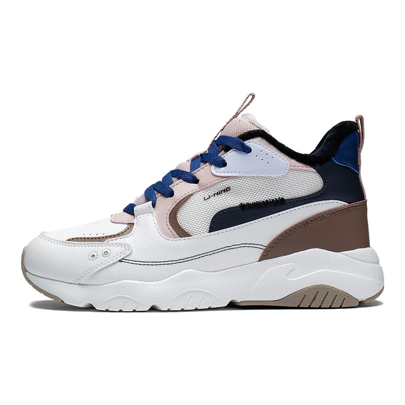 Lining/李宁正品女子加绒保暖舒适中帮潮流经典运动休闲鞋AGLS210