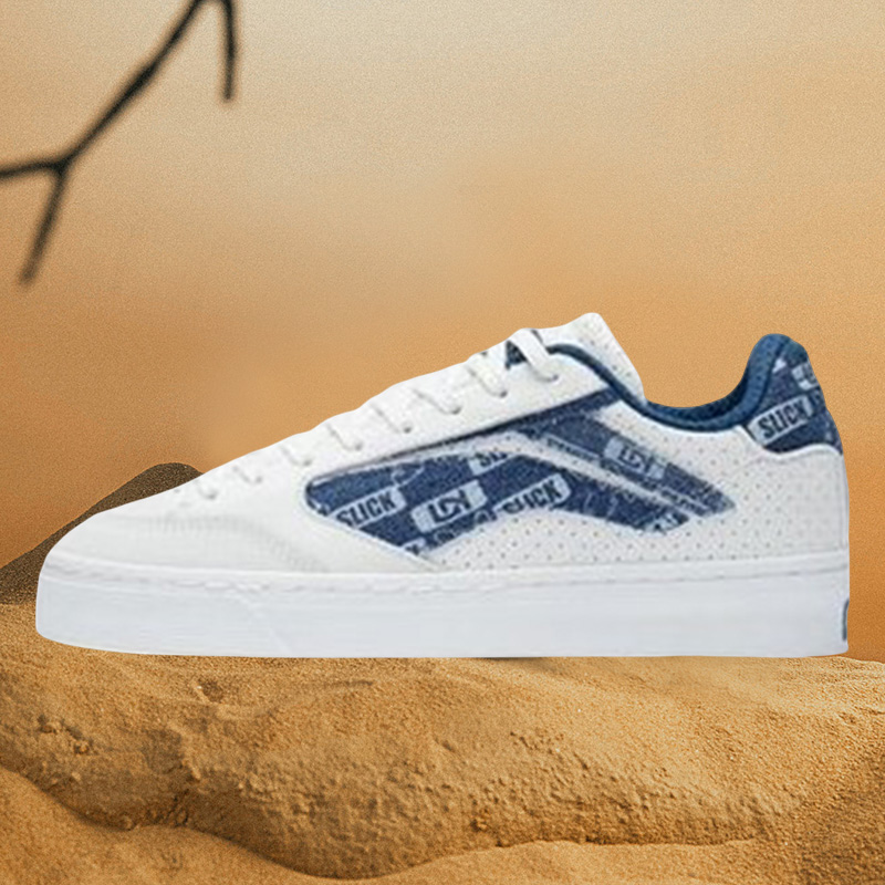 正品李宁男鞋22夏季款惟吾180LO皮面透气软弹休闲滑板鞋AECS017-2