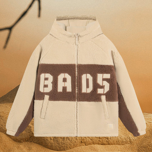 李宁正品新款男子BADFIVE运动休闲时尚连帽保暖羊羔绒外套AFDSA69