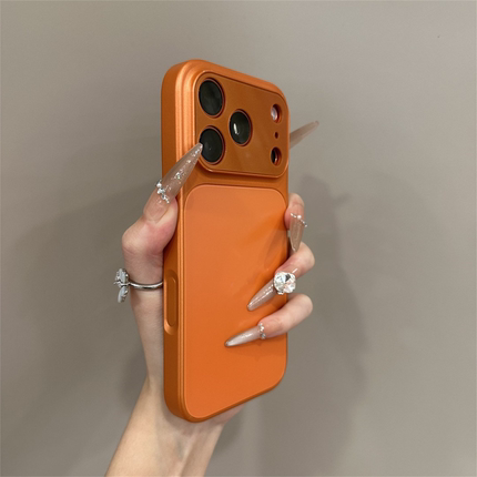 新款高级秒变苹果17大视窗适用于iPhone17promax苹果16pro手机壳15ProMax保护套14防指纹男女情侣13P星宇橙色