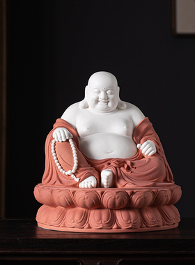 陶瓷弥勒佛摆件大肚佛像
