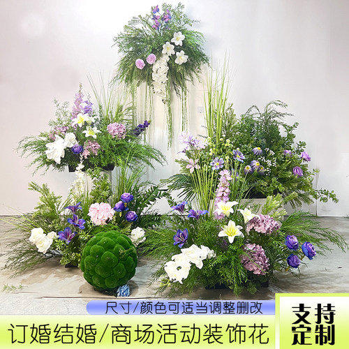 紫色婚礼仿真花艺装饰