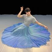 小吴老师原创野心家舞蹈裙子720度渐变色大摆裙国风中式 古典舞裙