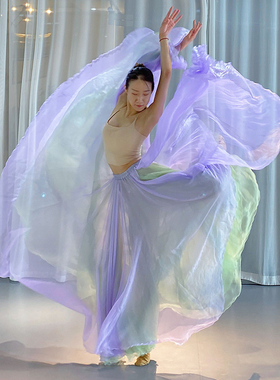 刘菲菲原创古典舞裙子国风飘逸艺考流霏720度双层双色仙女大摆裙