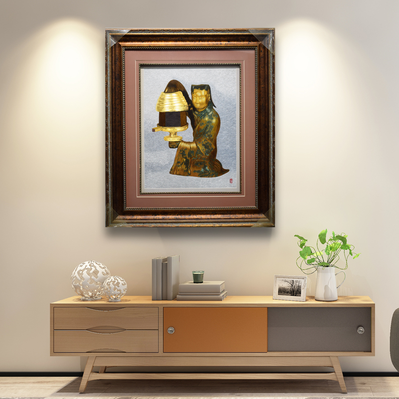 90*120顾氏手工苏绣长信宫灯