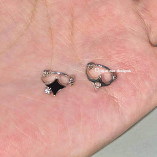 【Rita Zoo】星星记!绝美星芒不对称碎钻百搭精致小耳扣耳环耳圈