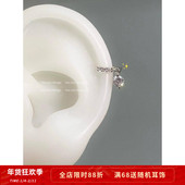 好适合戴在耳朵边边～ mini可爱水滴吊坠耳圈医用钛钢精致耳环