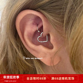个性 小众通体钛钢耳骨钉耳环 可以随便戴 爱心rook Rita Zoo