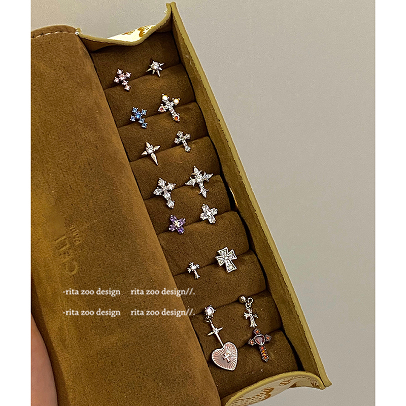 原创小众复古十字架耳骨钉