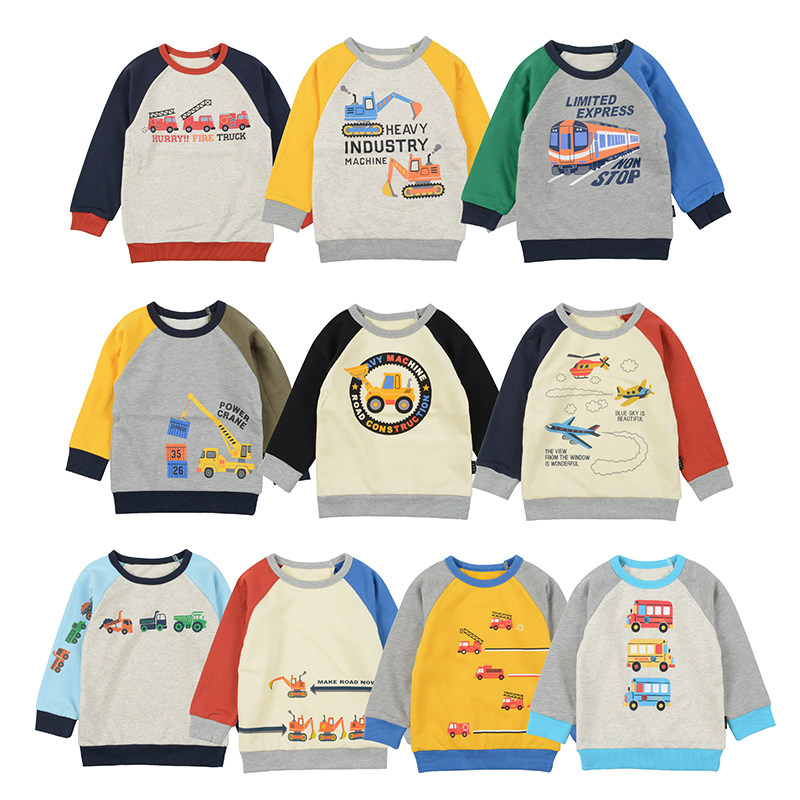 日单新款儿童卫衣纯棉男童长袖上衣毛圈宝宝卡通打底春秋装挖掘机,童装/婴儿装/亲子装,卫衣/绒衫,淘宝优惠券,粉丝福利购,淘宝优惠卷