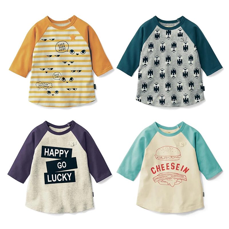 秋季新款七分袖休闲风女童t恤