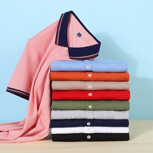 团体服 夏季 新款 polo衫 翻领工作服定制logo字刺绣工衣文化广告衫