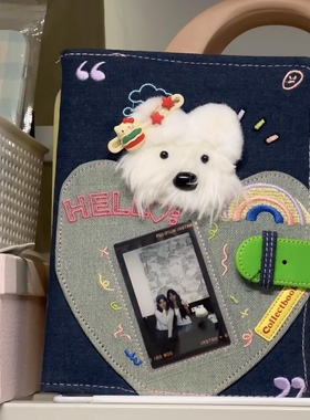 复古牛仔拍立得相册本活页卡册大容量三寸追星diy小卡照片收纳册