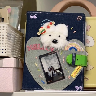 复古牛仔拍立得相册本活页卡册大容量三寸追星diy小卡照片收纳册