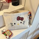 奶油猫咪化妆包女便携外出精致化妆袋洗漱收纳袋大容量旅行洗漱包