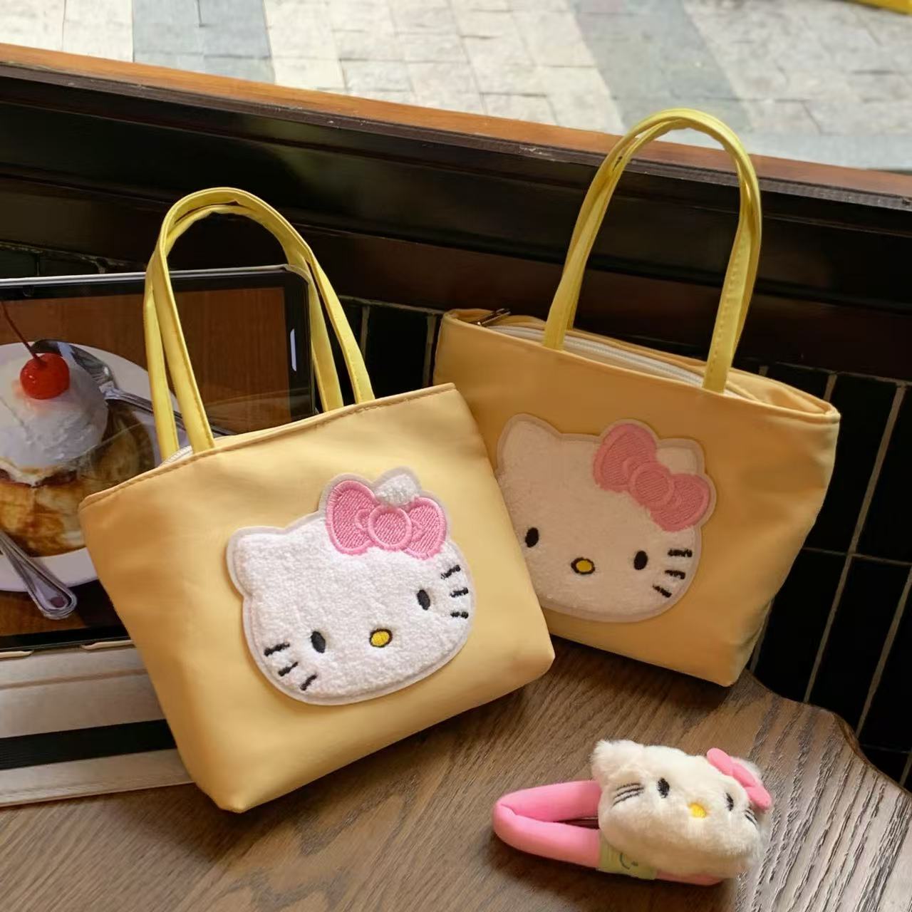 kiity手提包小拎包上班通勤杂物帆布包韩系慵懒风大容量托特包女