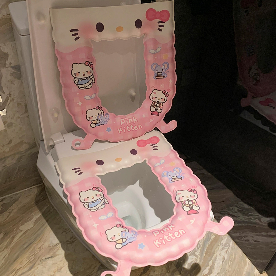 粉色卡通马桶垫四季通用家用马桶坐垫2025新款坐便马桶套防水垫子