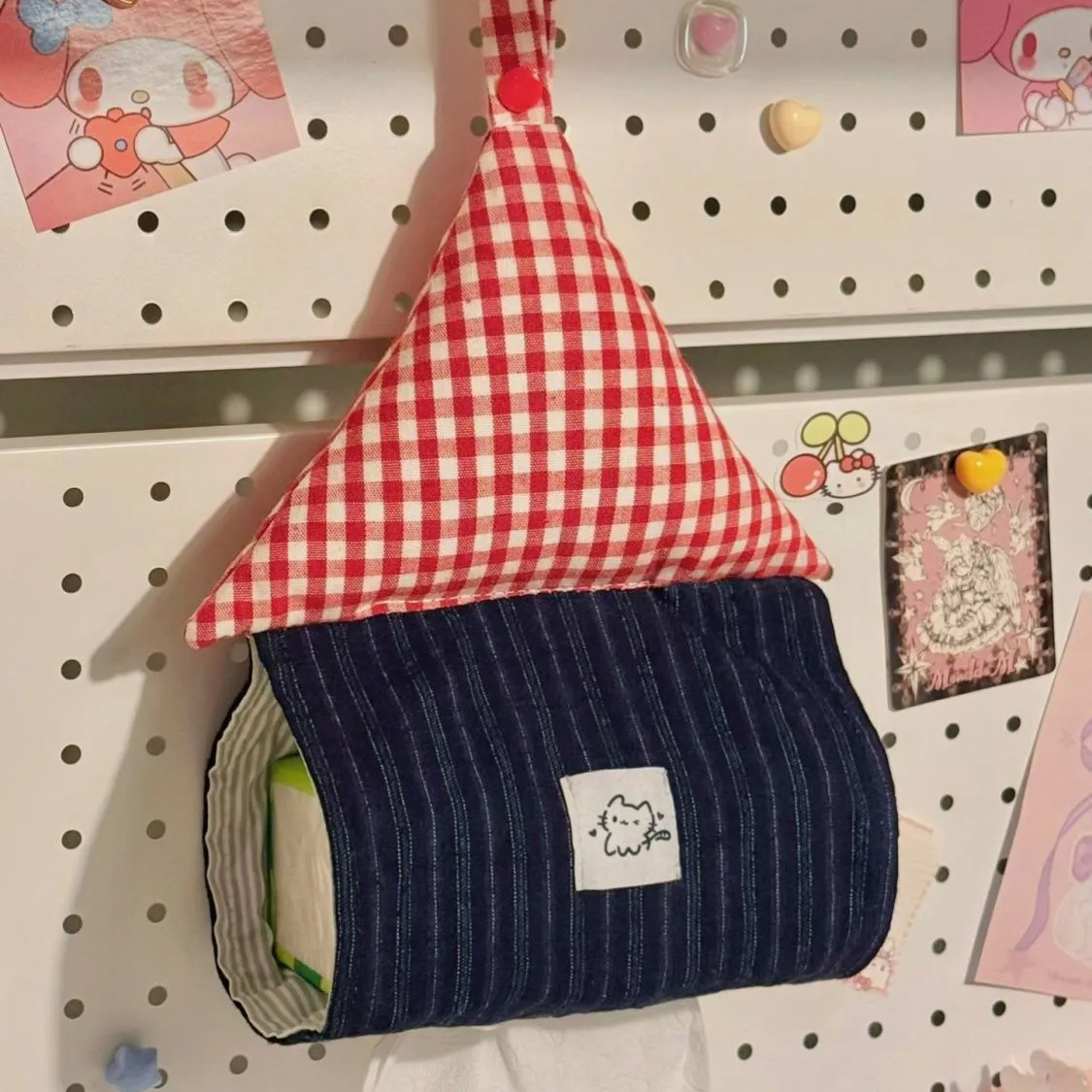 复古纸巾挂袋悬挂式纸巾套可爱房子抽纸袋卧室床头客厅车载纸巾盒