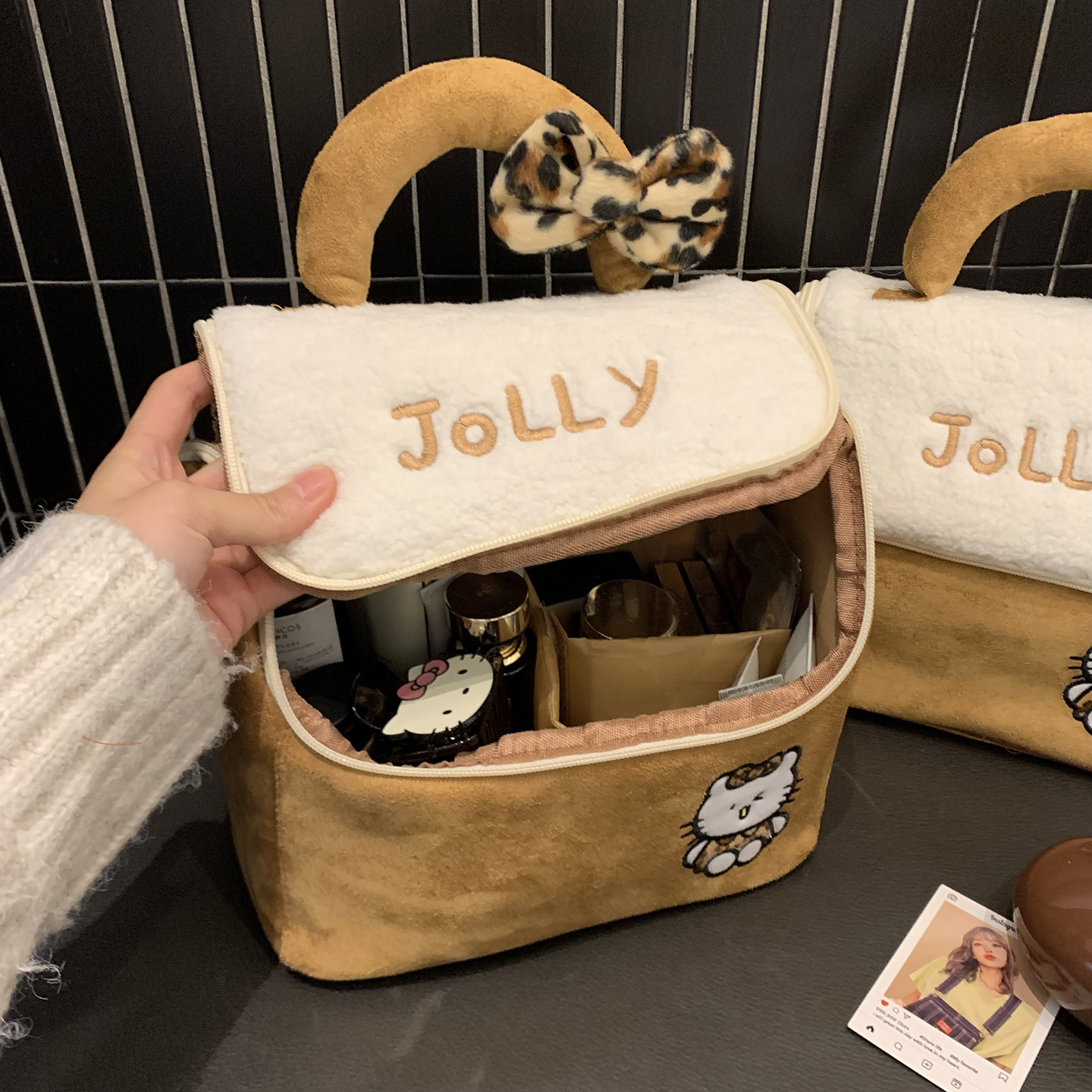 2026新款化妆包女外出旅行洗漱包大容量卡通猫咪化妆品手提收纳袋