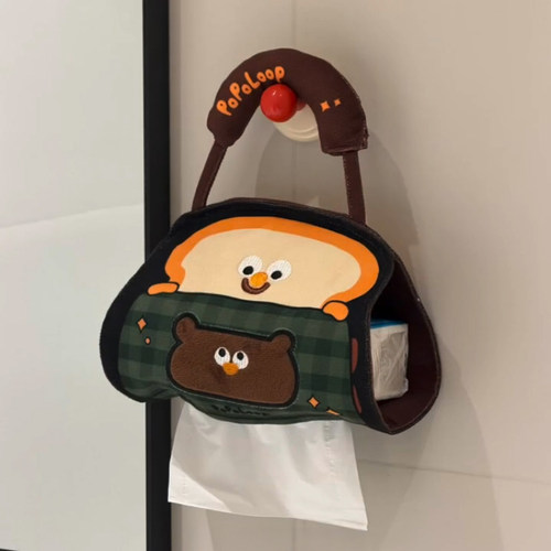 可爱小熊纸巾袋悬挂式纸巾盒家用卫生间卧室床头纸巾挂袋抽纸袋