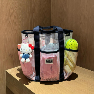 多巴胺网纱游泳包便携大容量洗浴收纳包运动健身干湿袋防水收纳袋