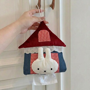 可爱小房子悬挂纸巾盒客厅卧室床头抽纸盒壁挂式卡通卫生间纸巾袋