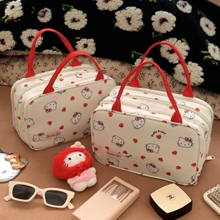 分区化妆包女2025新款可爱卡通大容量便携收纳包洗漱包可挂行李箱