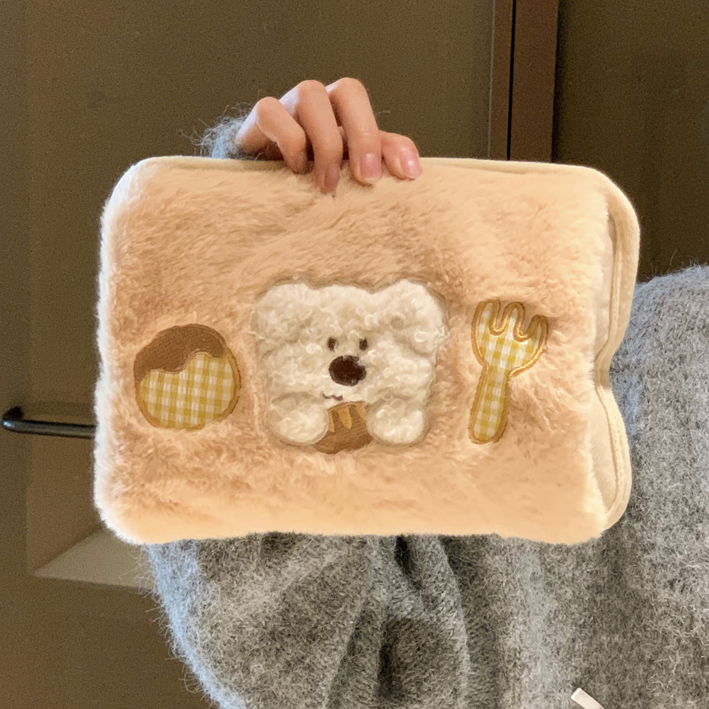 可爱小狗毛绒热水袋暖宝宝充电款暖水袋被窝专用防爆注水暖水袋电