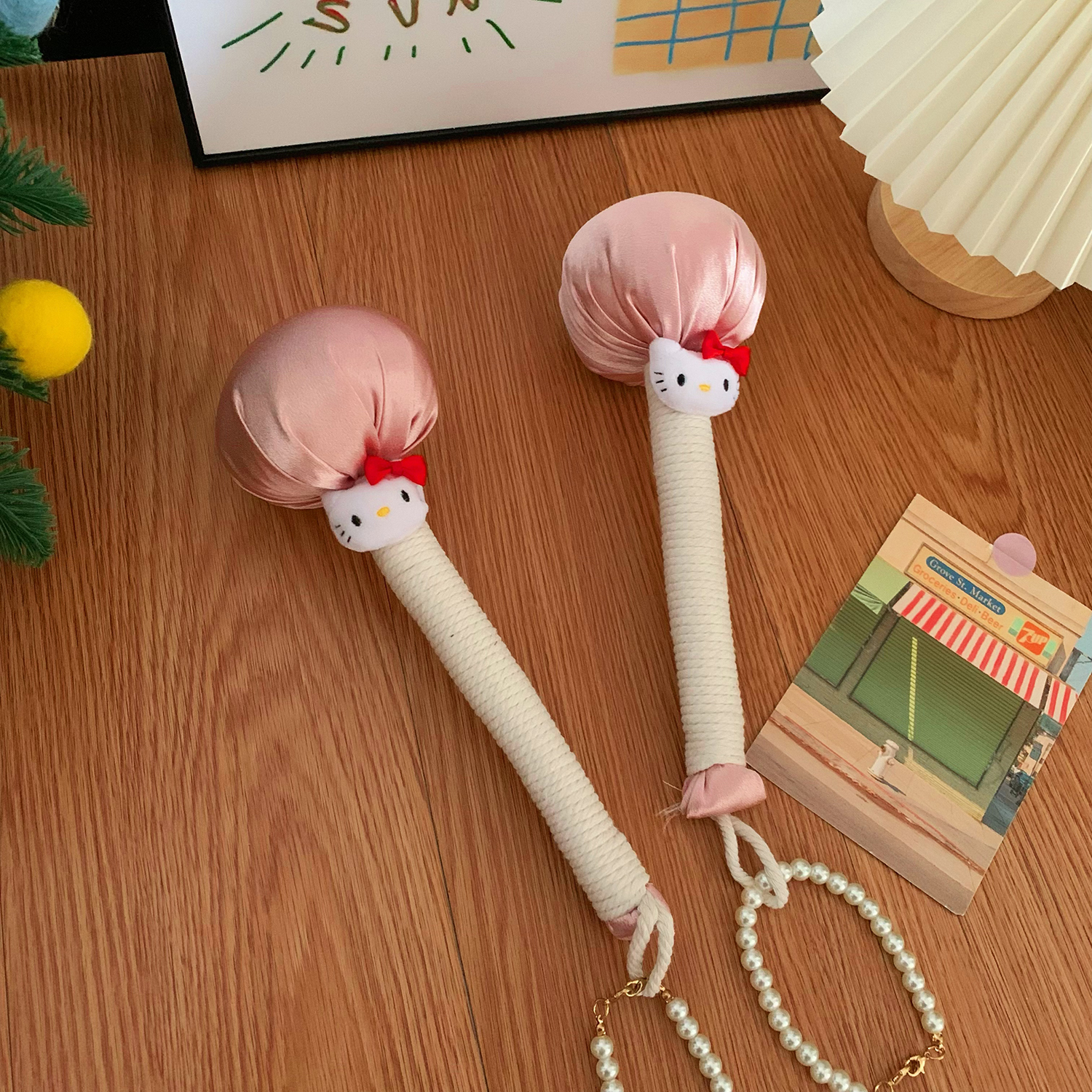 可爱猫咪艾草锤家用养生背部按摩捶手持颈椎经络拍打敲背翘腿锤