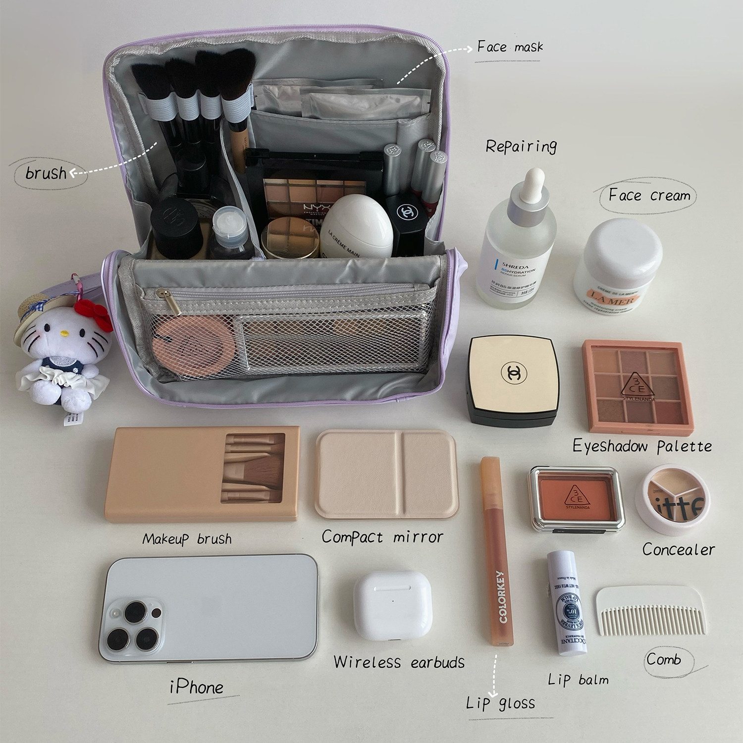 多功能收纳包可立式化妆包外出便携化妆刷包网纱分区收纳袋洗漱包,收纳整理,化妆包,淘宝优惠券,粉丝福利购,淘宝优惠卷