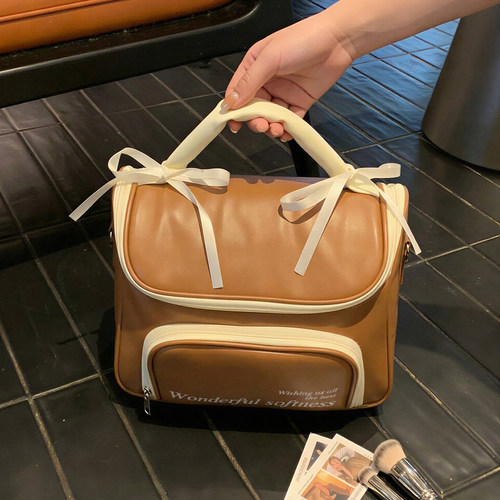 手提化妆包女便携大容量化妆品收纳包旅行化妆刷多功能分区洗漱包