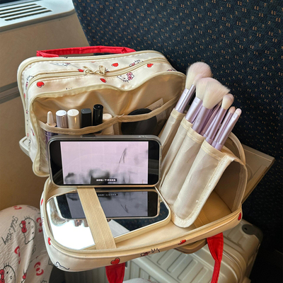 2025化妆收纳包出差旅行洗漱包大容量笔刷分区收纳袋可套行李箱女