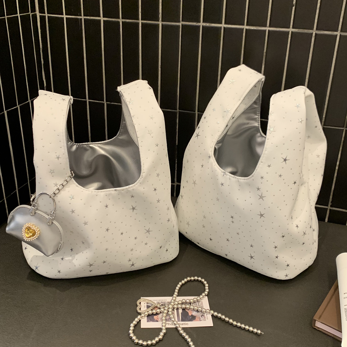 日韩风星星波点手提包包女款外出通勤上班小拎包百搭托特包水桶包,箱包皮具/热销女包/男包,通用款女包,淘宝优惠券,粉丝福利购,淘宝优惠卷