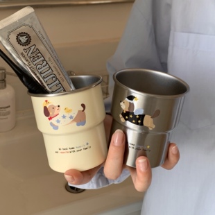 可爱牙刷杯不锈钢漱口杯家用刷牙杯子洗漱杯情侣学生儿童牙缸牙杯